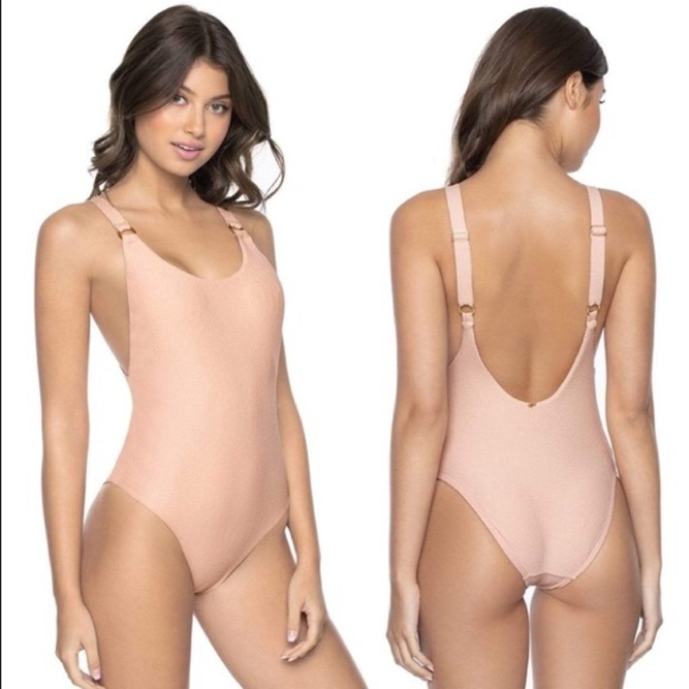 PILYQ Swim Scoop Back Pink Sands Hailey One Piece